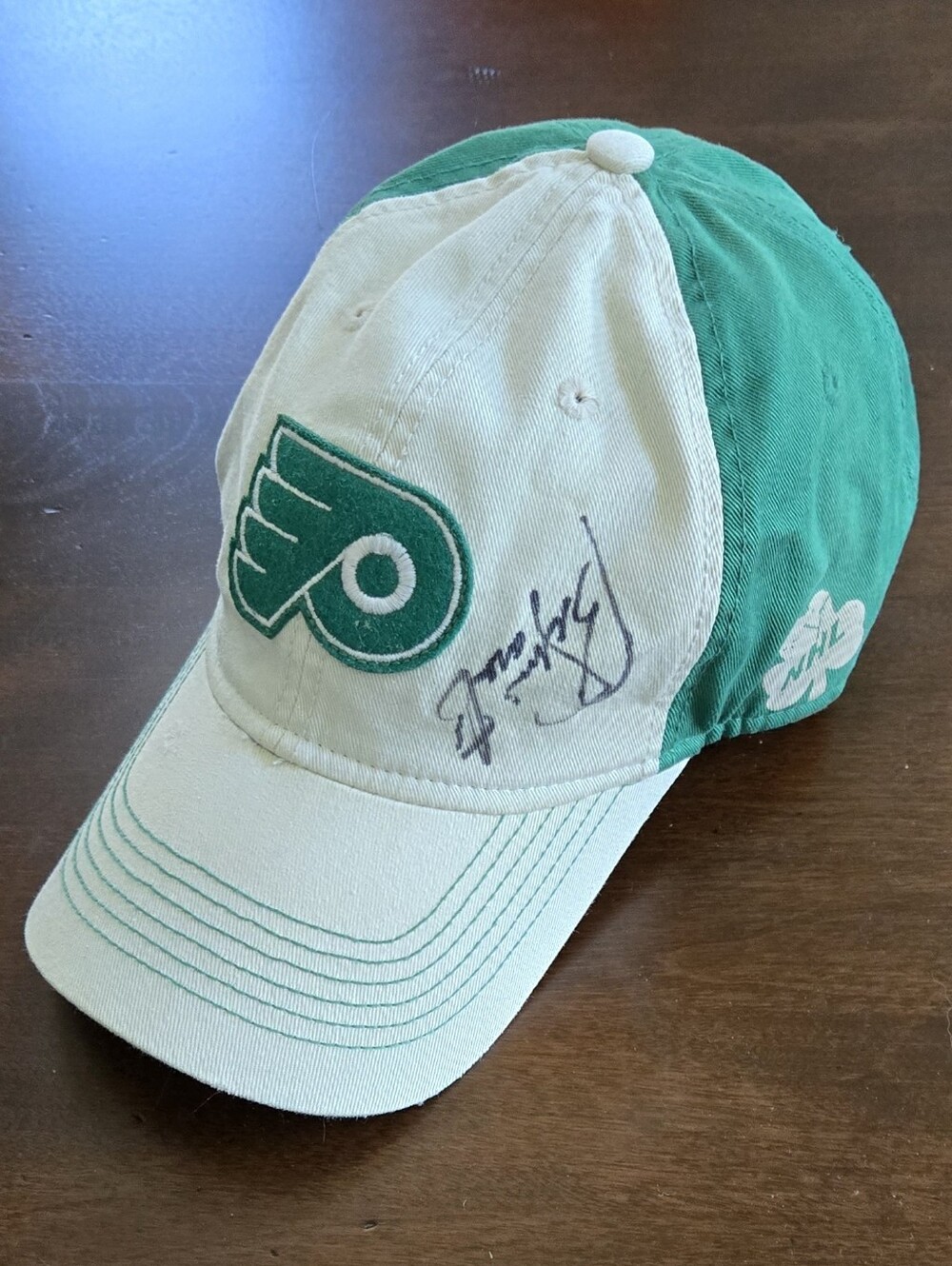 Reebok Flyers St Pat's B Parent Autographed Green & White Two-Tone Baseball Cap